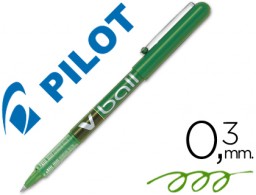 Bolígrafo roller Pilot V-ball tinta verde 0,5 mm.